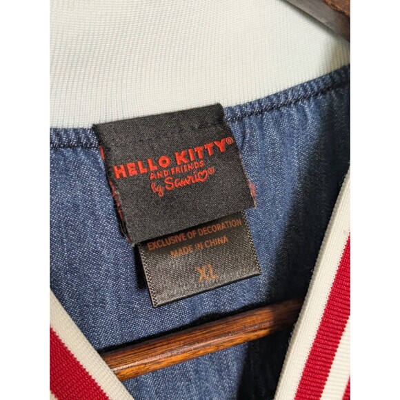 Hello Kitty & Friends Kawaii Mart Denim Varsity Jacket BoxLunch Exclusive XL - Picture 6 of 9